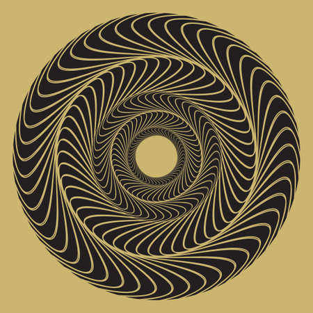 Circle is psychedelic ornament with the place for the text. Difficult geometrical drawing. We will apply monogram, to protection of securities, border, the banknote. Vector graphics.のイラスト素材