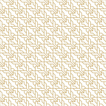 Seamless vector the template consisting of  gold geometrical figures of the different sizes. An abstract background from the thin line for design of the card, a cover, a flyer.のイラスト素材