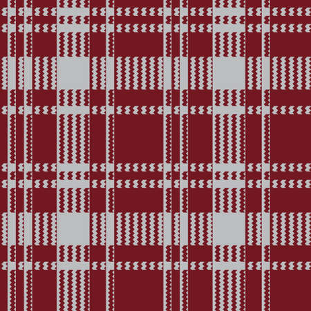 Classic red gray checkered pattern tartan. Seamless abstract texture. Geometric color wallpaper. Scottish cage. Vector graphics printing on fabrics, shirts and textiles.のイラスト素材