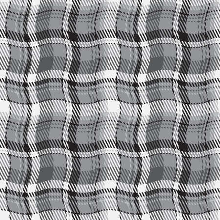 Black and white plaid pattern. Abstract seamless striped wallpaper. Monochrome modern cage texture....