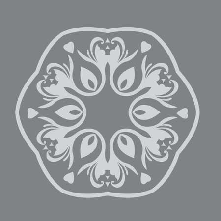 Flower icon template. Monochrome icon for decoration design. Commodity brand. A stylish symbol of a mandala. Vector graphics.のイラスト素材