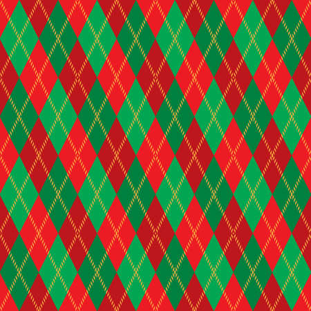 Argyle pattern seamless composed of diamonds of various colors on a plain background, used in knitted garments such as sweaters and socks. Fabric texture background. Vector.のイラスト素材
