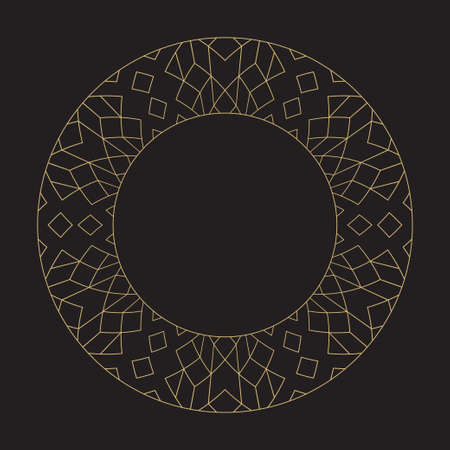 Geometric circular stylish frames. Art ornament of elements of design of luxury goods, logos, monograms. Vector illustration.のイラスト素材