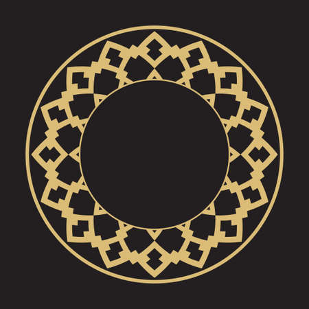 Geometric circular stylish frames. Art ornament of elements of design of luxury goods, logos, monograms. Vector illustration.のイラスト素材