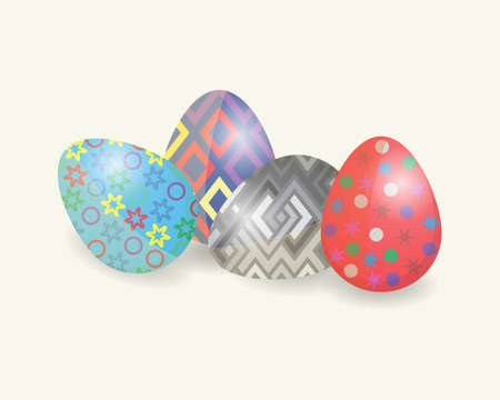 Easter eggs on a white background. Vector illustration.のイラスト素材
