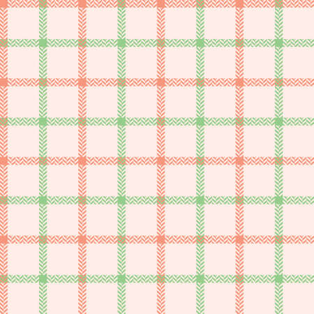 Plaid pattern vector background in beige, green, red. Modern seamless texture herringbone. Colored Scottish cage. Vector graphics printing on fabrics, shirts and textiles.のイラスト素材