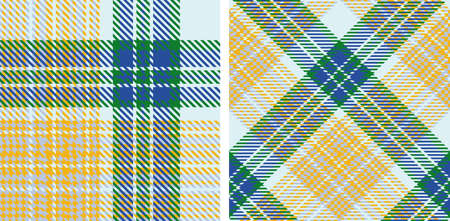Checkered classical pattern set tartan. Abstract seamless texture. Oblique cell. Traditional color...
