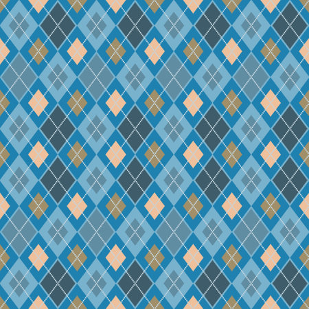 Argyle pattern seamless composed of diamonds of various colors. Used in knitted garments such as sweaters and socks. Vector graphics printing on fabrics, shirts, textiles and tablecloth ..のイラスト素材