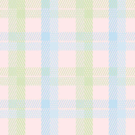 Plaid seamless pattern. Colored Scottish fashion cage texture. Beige, blue, green background herringbone. Vector graphics of printing on fabric, shirt, textile, curtain and tablecloth.のイラスト素材