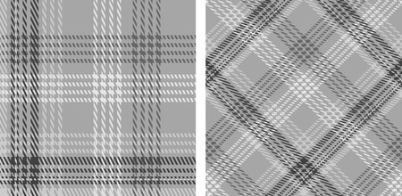 Black and white plaid pattern. Abstract seamless tartan wallpaper. Modern fashion cage texture. Vector graphics of printing on fabrics, shirts, textiles, curtains.のイラスト素材