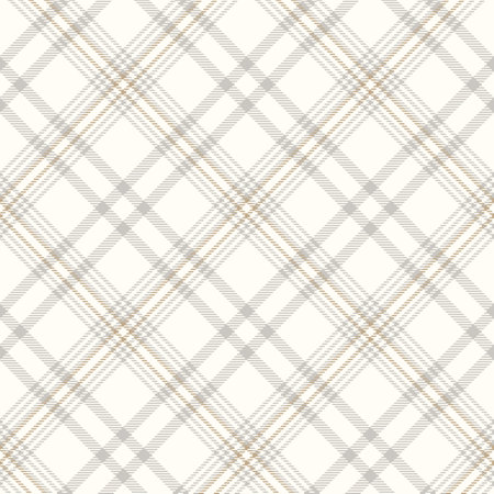 Plaid seamless pattern. White, gray, brown background checkered. Tartan cage abstract texture. Vector graphics printing on fabric, shirt, textile, curtain and tablecloth.のイラスト素材