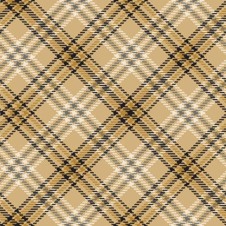 Plaid seamless pattern. Yellow, gray background checkered. Tartan cage abstract texture. Vector graphics printing on fabric, shirt, textile, curtain and tablecloth.のイラスト素材