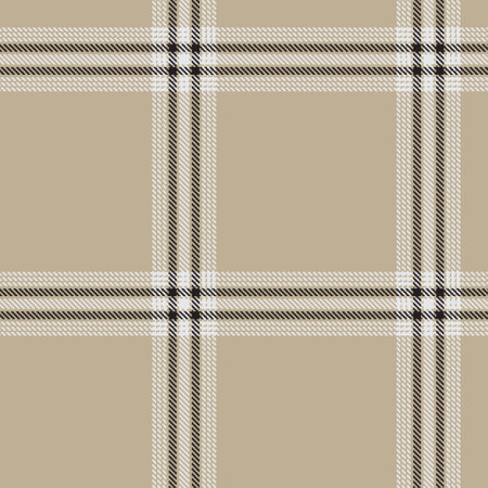Plaid seamless pattern. Beige, gray geometric background checkered. Tartan cage abstract texture. Vector graphics printing on fabric, shirt, textile, curtain and tablecloth.のイラスト素材