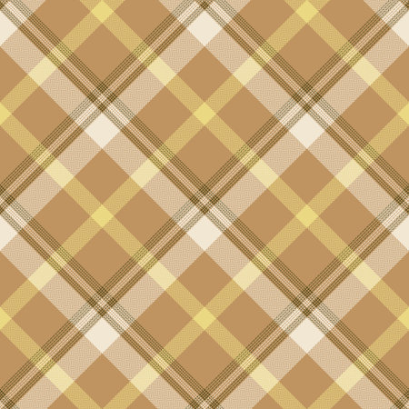 Check plaid seamless pattern. Yellow, white, gray background in the cage. Scottish fashion textured the herringbone. Of printing on fabric, shirt, textile, wallpaper and tablecloth. Vector.のイラスト素材