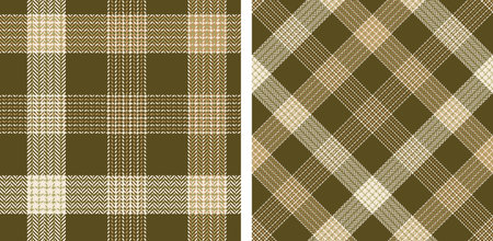 Check plaid seamless pattern set. Colored background scottish checkered herringbone textured pixel. tartan wallpaper. Printing on fabric, shirt, textile, curtain and tablecloth. vectorのイラスト素材