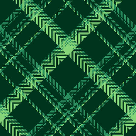Check plaid seamless pattern. Green, gray geometric herringbone background textured. Scottish fashion cage. Vector graphics of printing on fabric, shirt, textile, curtain and tablecloth.のイラスト素材