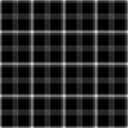 Black and white seamless plaid pattern background. Classic texture herringbone. Straight and oblique...