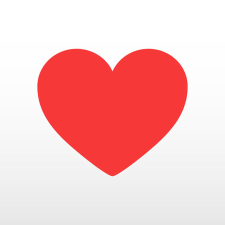 Heart flat design icon isolated on white background. Icon symbol of Love for Valentines Day, social nets, web buttons, like. Vector.のイラスト素材