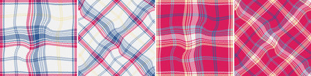 Check plaid seamless set pattern. Wavy abstract background scottish cage herringbone texture....