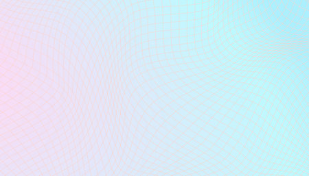 Pink with a blue relief background with an optical illusion of distortion. Gold wavy mesh abstract pattern texture. Vector graphic design.のイラスト素材