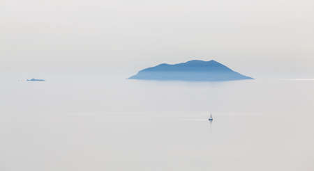 Yacht and Beautiful Croatian Islandsの写真素材