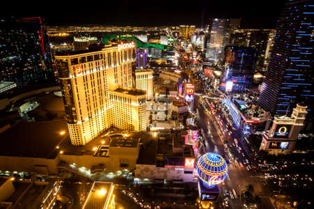Las Vegas, Nevada, USA 2012.01.11 Las Vegas main street at night.のeditorial素材