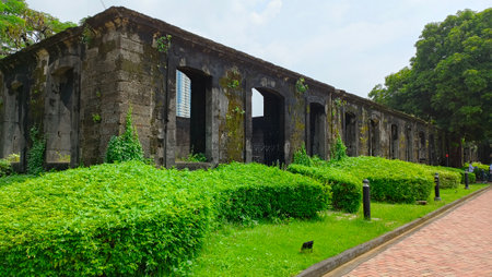 Metro Manila city picturesque views cityscape buildings architecture street trees sky modern ancient sightseeings tourists traveling business famous historicalの写真素材