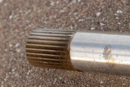 end side of a Blending machine screws out of the machine . High quality photoの写真素材