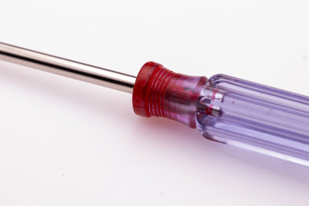 Screwdriver close up on middle white background . High quality photoの写真素材