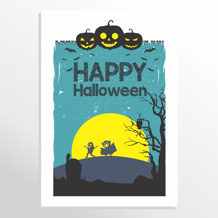 Scary Halloween Party invitation card.のイラスト素材