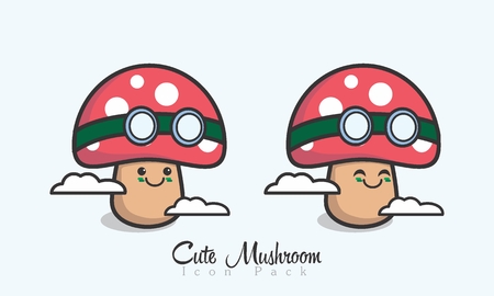 Cute Mushroom Icon.のイラスト素材