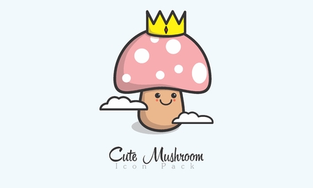 Cute Mushroom Icon.のイラスト素材