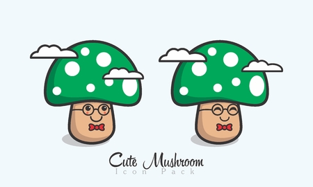 Cute Mushroom Icon.のイラスト素材