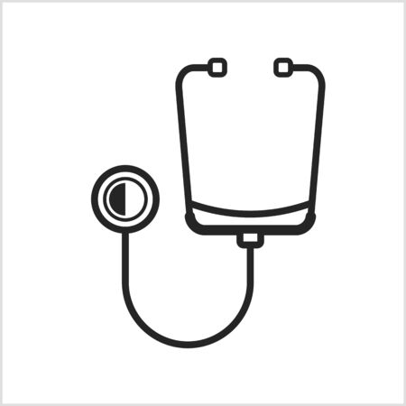 Stethoscope icon design on white backdrop illustration.のイラスト素材
