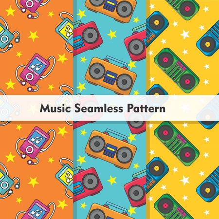 Colorful Music Seamless Pattern Repeatのイラスト素材