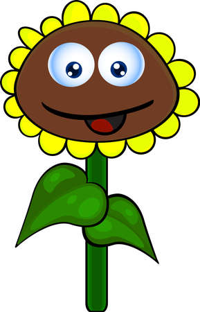 Cute Sunflower Cartoonのイラスト素材