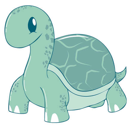 Cute Green Turtle Cartoonのイラスト素材