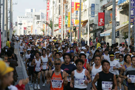 Okinawa, Japan- December 2, 2007- NAHA marathonのeditorial素材