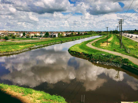 Drainage canal in North Sacramento の素材