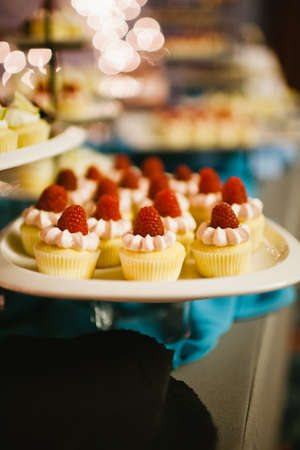 Small berry cup cakes closeup