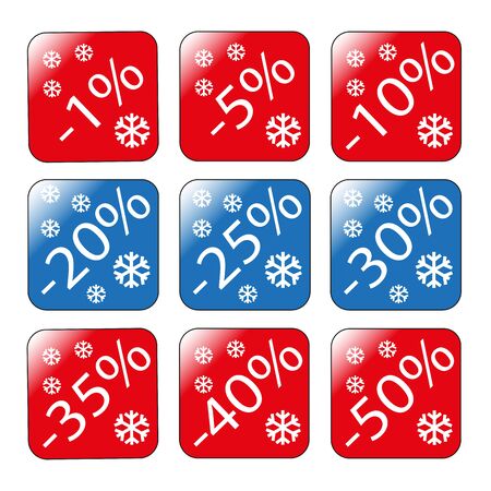 discounts on goods as a percentage of sales winter discounts vector illustrationのイラスト素材