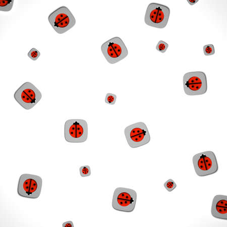 Ladybug on a white backgroundの写真素材