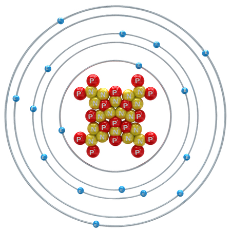 Chlorum atom on a white backgroundの写真素材