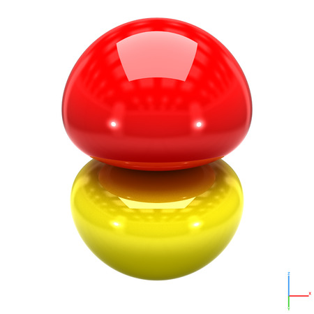 Shape of the 2pz atomic orbital on white backgroundの写真素材