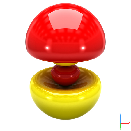Shape of the 3pz atomic orbital on white backgroundの写真素材