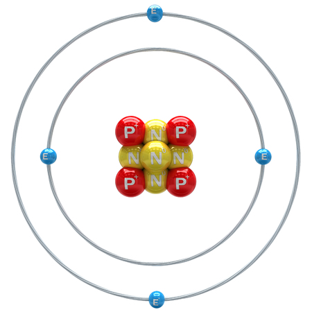 Beryllium atom on white backgroundの写真素材