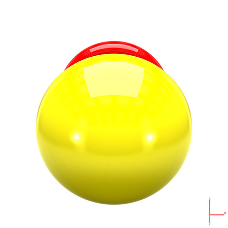 Shape of the 4py atomic orbital on white backgroundの写真素材
