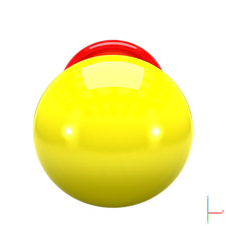 Shape of the 5py atomic orbital on white backgroundの写真素材