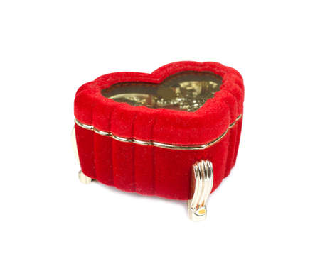 Red casket on white backgroundの写真素材