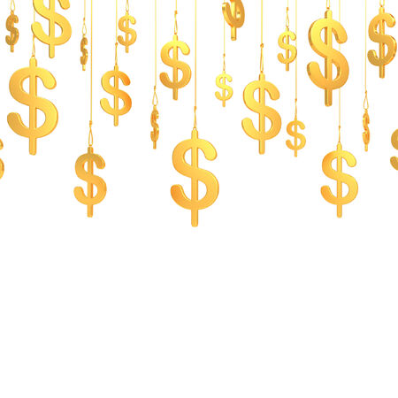 Hung Dollar golden symbols (3d render)の写真素材